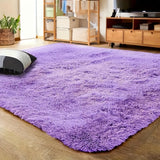 1pc Alfombra para Sala de Estar, Alfombra Suave y Mullida Morada Premium, Alfombra Decorativa de Prestigio para Dormitorio de Invitados, Antideslizante, Fácil Mantenimiento, Amigable con Mascotas