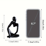 1pieza Figura de resina abstracta Pensador - Escultura de escritorio creativa para hogar y oficina, decoración interior/exterior, adorno de estantería | Obra de arte abstracta | Escultura detallada