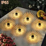 2 paquetes de luces solares para vallas con diseño hueco - Luces de pared IP65 para exteriores para jardín, patio y escaleras, paneles solares LED con carcasa negra, montaje semienterrado, control de sensor de luz, batería, luces solares para vallas para