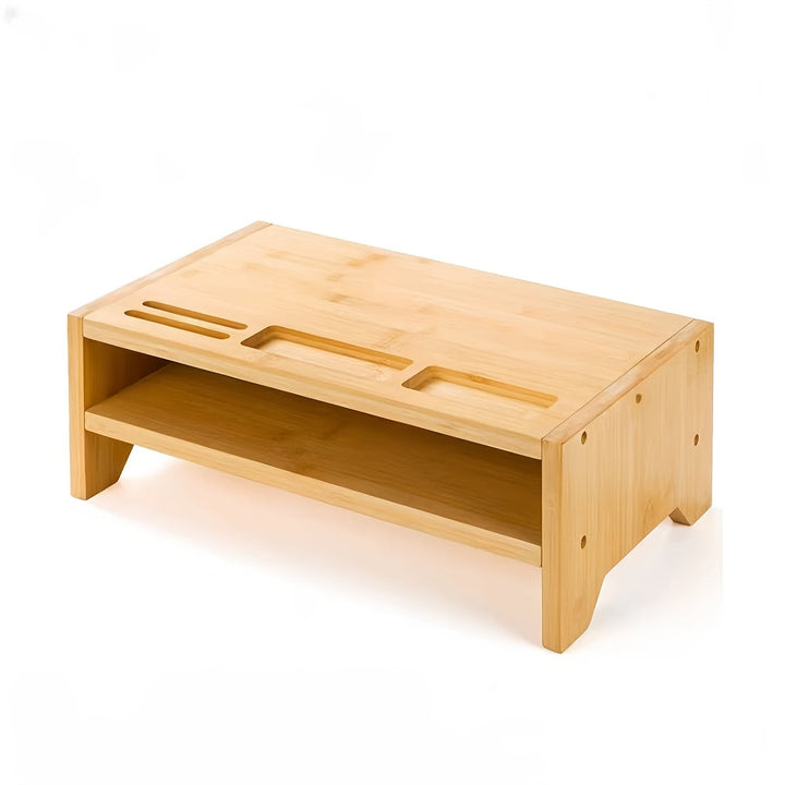 Soporte de bambú para computadora, estantería de pie