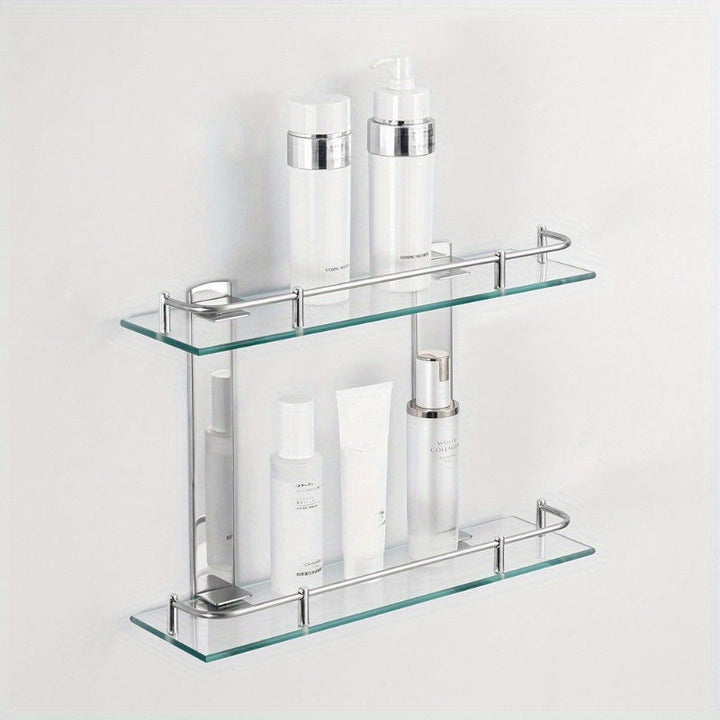 1 estante de vidrio rectangular, versátil para cocina, baño y fácil de instalar