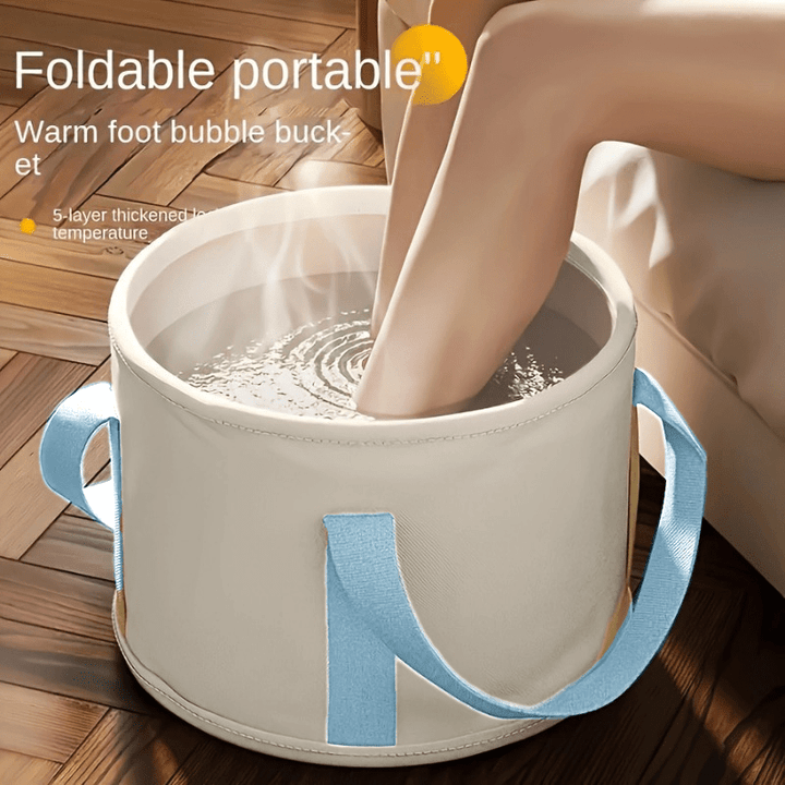 1 pieza, bañera portátil plegable para pies, aislada con asas reforzadas, sin fragancia, uso múltiple, bolsa de baño para pies, cubo plegable con asas, bañera de spa para pies para viajes, acampar, lavado al aire libre.