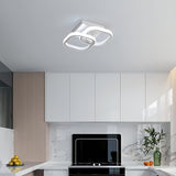 1 Luz de techo LED moderna con patrón geométrico - Iluminación de techo semi-revestida ajustable, adecuada para oficina, café, cocina, pasillo, balcón, escaleras y dormitorio, diseño cerca del techo, acabado metálico, cableado, 110V-240V, iluminación amb