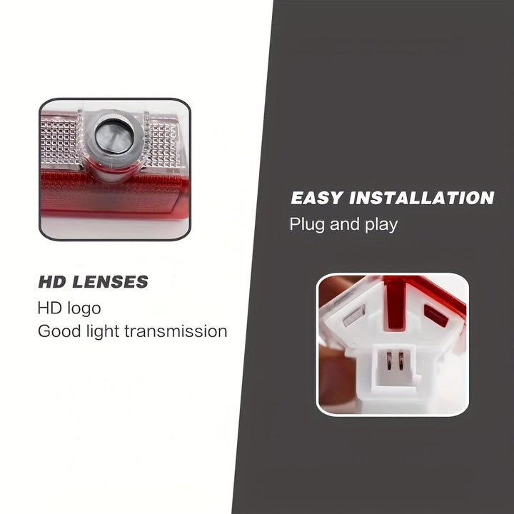 2 piezas de lámpara de puerta, proyector LED de sombra fantasma, láser educado para Mercedes, sin batería.