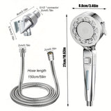 Juego de 3 cabezales de ducha de alta presión, ducha de lluvia manual con soporte americano y manguera flexible, 25 estilos, sin necesidad de electricidad, combo para baño con agua caliente