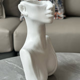 1pc Elegante Jarrón de Arte de Torso Femenino Blanco - Botella Decorativa de Resina al Estilo Nórdico para Flores Frescas o Secas, Perfecto para Sala de Estar, Dormitorio, Estudio - Regalo de Decoración para el Hogar Chic
