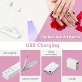 Linterna Portátil Mini para Secado de Uñas - Luz Blanca Ajustable con Cuello Flexible, Secador Rápido para Gel y Esmalte USB Recargable, Ideal para Manos y Pies en Casa o Viajes (Sin Pilas Necesarias)