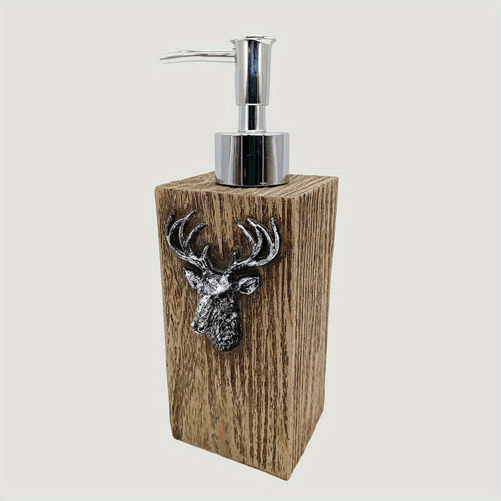 1pc Dispensador de loción de diseño de resina de ciervo, dispensador de jabón de encimera, botella de bomba líquida a prueba de fugas, dispensadores de ducha de resina recargables para baño, accesorios de baño, decoración del hogar, muebles para el hogar