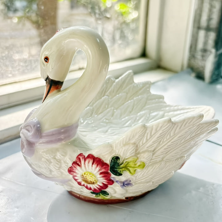 Jabonera en forma de cisne, 1 pieza, colores vivos, realista y muy exquisita