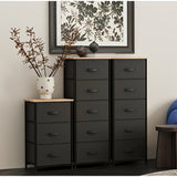 3-5 cajones de armario, caja de almacenamiento con estantes para ropa, estructura metálica y tablero de madera, almohadillas antideslizantes reforzadas, ideal para salón y pasillo