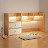 Un conjunto de estanterías para escritorio, ideal para organizar libros y otros artículos en tu escritorio de computadora, con una solución de almacenamiento versátil que se adapta bien a las estaciones de trabajo de computadora.