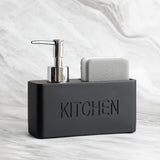 Dispensador de jabón multifuncional, botella de loción con portaesponja, dispensador de jabón líquido para baño, botella recargable práctica para lavabo, accesorios de baño