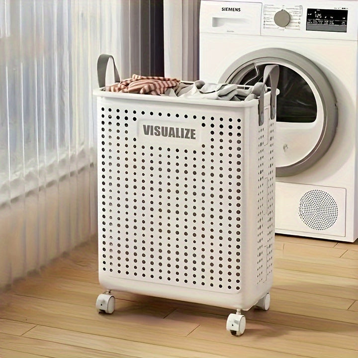 Cesta de Lavandería de Gran Capacidad y Transpirable - Higiénica, Separadora y Clasificadora de Ropa Sucia para la Organización del Baño en Casa
