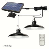 Araña Solar de Doble Cabezal para Interior y Exterior - Ideal para Granjas, Habitaciones y Autocaravanas - Iluminación LED con Control Remoto