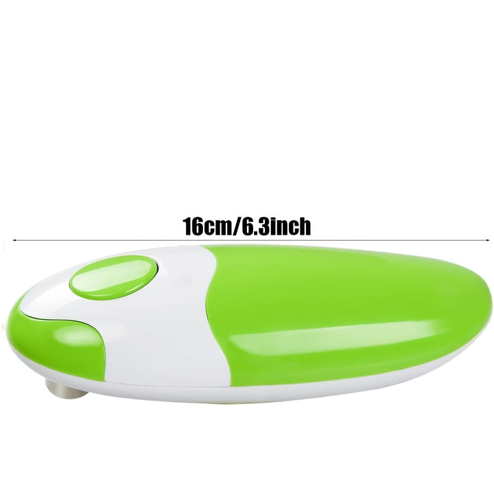 Abrelatas Eléctrico Automático FEIYBA - Operación con un Toque, Seguridad Sin Manos, Diseño Ergonómico Verde y Blanco, Alimentado por Baterías (4 AA No Incluidas) para Uso Fácil en la Cocina, Herramienta Moderna, Acabado Suave en el Mango