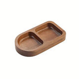1pc Bandeja de madera de 3 compartimentos con tapa - Ideal para especias, salsas y aperitivos - Perfecta para BBQ, pícnic y uso diario, Esenciales para pícnic|Elegante bandeja de madera|Materiales de madera duraderos, Bandejas para servir