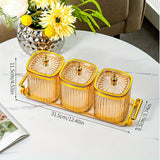 Juego de Tarros Sellados 3/4/6 con Bandeja, Tarro de Almacenamiento Plástico para Cocina y Comedor, Adecuado para Guardar Snacks, Frutos Secos, Galletas, Dulces, Granos Variados, Condimentos