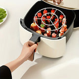 1 Juego de Parrilla para Freidora de Aire de Acero Inoxidable, 24 Piezas, para Carne y Verduras, Compatible con Freidoras de 3.5qt-5.5qt, Horno y Olla a Presión, Sin Necesidad de Darle la Vuelta, Accesorio para Fríjidera