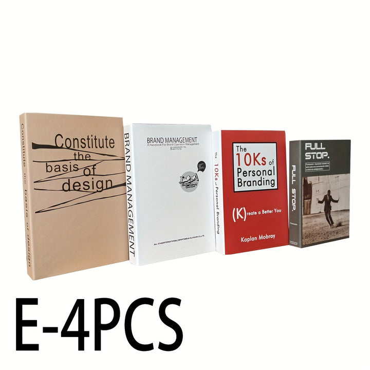 Juego de 4 Libros Decorativos, Conjunto para Decoración del Hogar, Adornos para Estantería de Sala de Estudio, Artículos Duraderos para Exhibición a Largo Plazo