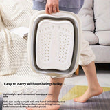 Baño de pies plegable portátil mejorado con bultos de masaje y mango ergonómico - Material PP ligero y duradero, no necesita electricidad para uso en casa, sala de estar, dormitorio, baño - Diseño que ahorra espacio, baño de pies, relajación en la sala d