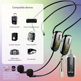 JYX Brand, U-210, Auriculares inalámbricos dobles con micrófono, se pueden usar al mismo tiempo por 2 personas, micrófono para auriculares, carga USB, enchufa y juega, actuación en escena, actuación, karaoke, altavoz, amplificador, altavoz con micrófono,