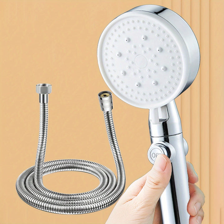 Nuevo Llave de Parada de Agua Plateada de Cinco Velocidades: Cabezal de Ducha con Filtro Presurizado, Calentador de Agua de Ducha, Agua Purificada para el Hogar, Set de Belleza de Descloración, Estilo Clásico