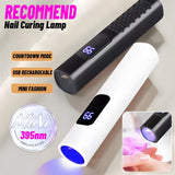 1 pieza, Secador de uñas mini LED, linterna portátil para secado rápido de esmalte de uñas, uso en hogar y hotel, modo de conteo, recargable por USB, material plástico, batería, lámpara de curado de uñas | temporizador de conteo | batería recargable, sec
