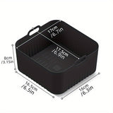 1pc Línea de aire reutilizable no adherente de silicona para freidora - 17,78 cm cuadrado, HD9200 HD9255, seguro para horno y microondas, fácil de limpiar, ideal para cocción saludable, asado, tostado - Accesorio de cocina versátil, accesorios para freid