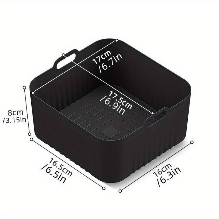 1pc Línea de aire reutilizable no adherente de silicona para freidora - 17,78 cm cuadrado, HD9200 HD9255, seguro para horno y microondas, fácil de limpiar, ideal para cocción saludable, asado, tostado - Accesorio de cocina versátil, accesorios para freid