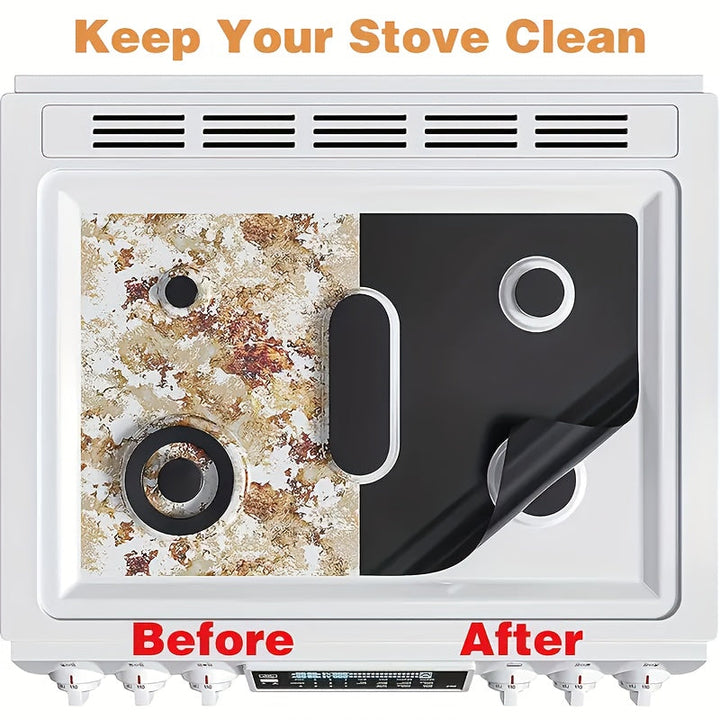 Junta de Estufa de Gas de 5 Agujeros Fácil de Limpiar - PTFE, Cubierta Protectora Reutilizable y Lavable para Cocinar sin Suciedad, Almohadilla de Limpieza, Antiadherente