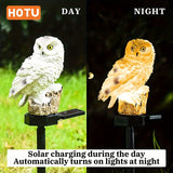 Luces solares para parque de animales, luces navideñas para patio de animales, luces decorativas para césped de búho | Eficiencia energética, plástico + iluminación LED + 4 estaciones, tema de animales para patio