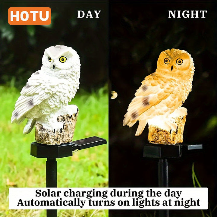 Luces solares para parque de animales, luces navideñas para patio de animales, luces decorativas para césped de búho | Eficiencia energética, plástico + iluminación LED + 4 estaciones, tema de animales para patio