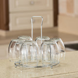 Soporte para vasos de acero inoxidable con drenaje, portavasos invertido, organizador de vidrios para encimera de cocina, ideal para cocinas, salones y bares