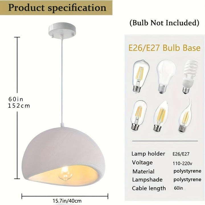 Candelabro moderno para comedor, luz de techo para pasillo de supermercado de hotel con base E26, estilo japonés, forma de nido de pájaro, pieza artística.