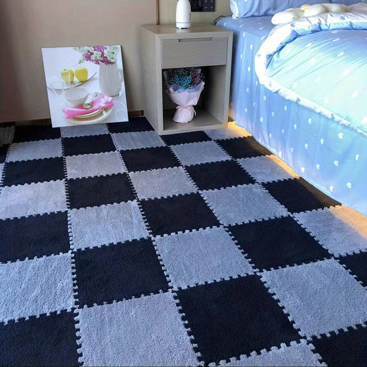 12 Piezas, Alfombrilla De Espuma Para Suelo De Rompecabezas, Alfombrilla De Espuma Para Suelo De Rompecabezas, Baldosas De Suelo De Rompecabezas Esponjosas Entrelazadas, Alfombras Suaves Para Escalar Para La Decoración De La Sala De Juegos Del Hogar