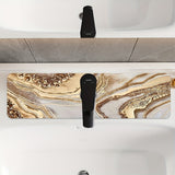 1PC, Tapete para Secar Platos de Tierra Diatomácea con Drenaje Rápido - Diseño Mármol Dorado, Alfombrilla para Grifo del Baño, Decoración para Encimera de Cocina y Baño, Adecuado para Uso Doméstico