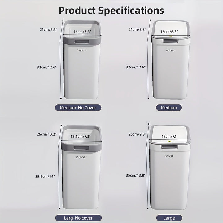Cubo de Basura Joybos de Gran Capacidad con Tapa - Presión y Sellado, Bloqueo de Olores, Montaje en Pared o Independiente para Cocina y Baño, Esenciales para el Hogar, Suministros de Limpieza