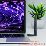 Adaptador sin varillas USB BT 5.3 de Largo Alcance, conexión máxima hasta 150 metros/49.21 pies, receptor sin varillas para escritorios y portátiles, compatible con Windows 8.1/Windows 10/Windows 11, ideal para conectar dispositivos sin cables