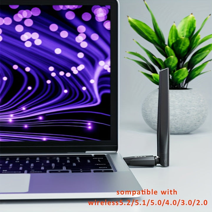 Adaptador sin varillas USB BT 5.3 de Largo Alcance, conexión máxima hasta 150 metros/49.21 pies, receptor sin varillas para escritorios y portátiles, compatible con Windows 8.1/Windows 10/Windows 11, ideal para conectar dispositivos sin cables