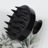 1 cepillo masajeador de cuero cabelludo de silicón y peine de plástico para acabado, con mango de ABS, herramienta para ducha para cabello normal - Masajeador y exfoliante capilar para uso diario y cuidado del cabello