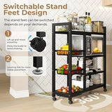 Estantería de cocina ajustable de 4 niveles con almacenamiento móvil y 3 cestas metálicas. Ideal para garajes, armarios, baños y gabinetes de pared. Regalo perfecto para inauguración de casa o organizador nuevo