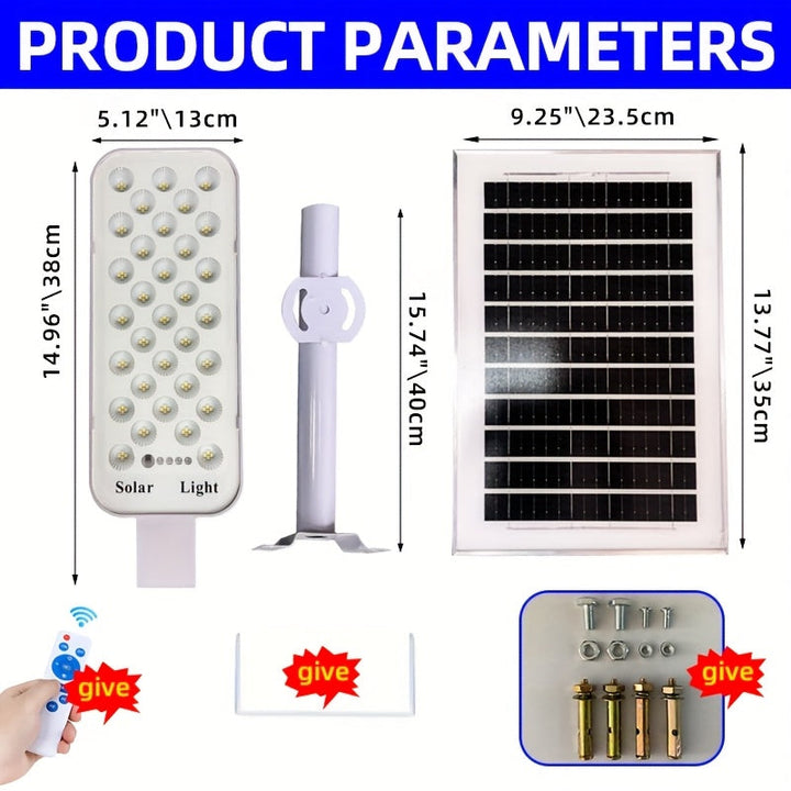 Luces de calle solares LED, luces de patio al aire libre de 6000Mah, y ahorro de energía, impermeables y duraderas, adecuadas para estacionamientos comerciales, canchas de baloncesto escolares y calles, fáciles de instalar, con luces de pared solares con