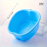 Baño de pies con función de masaje reforzada, baño de pies en forma de manzana, cubo de baño de pies para relajación, adecuado para spa en casa, puntos de masaje integrados y asa.