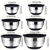 Juego de 22/32 tazones de acero inoxidable con tapa y rallador, anidables, antióxido, aptos para hornear, preparar, cocinar, mezclar ensaladas, servir alimentos, lavavajillas seguro, varios tamaños, ideal para Navidad, perfecto para Acción de Gracias