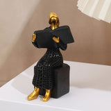 Figura femenina elegante de resina para lectura - Decoración perfecta para escritorio de oficina y bar, regalo ideal para esposa o pareja, decoración femenina