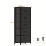 3-5 cajones de armario, caja de almacenamiento con estantes para ropa, estructura metálica y tablero de madera, almohadillas antideslizantes reforzadas, ideal para salón y pasillo