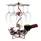 Soporte Elegante para Copas de Vino de Metal - Estante para Tallos que Ahorra Espacio para Decoración de Cocina y Comedor