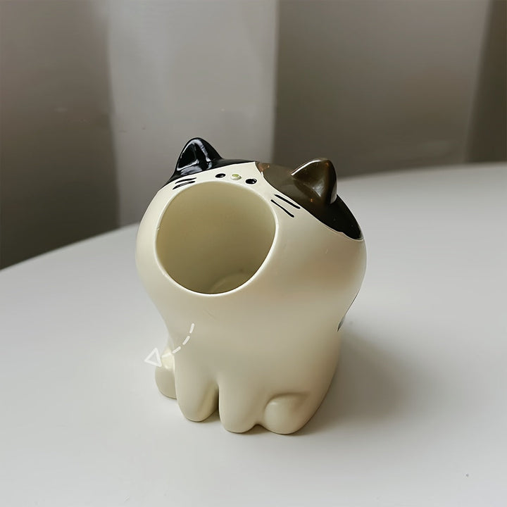 Cubo de almacenamiento de dibujos animados para herramientas de uñas japonesas con gatos, Shiba Inu, dinosaurios y conejos, que también sirve como taza para limpiar pinceles.