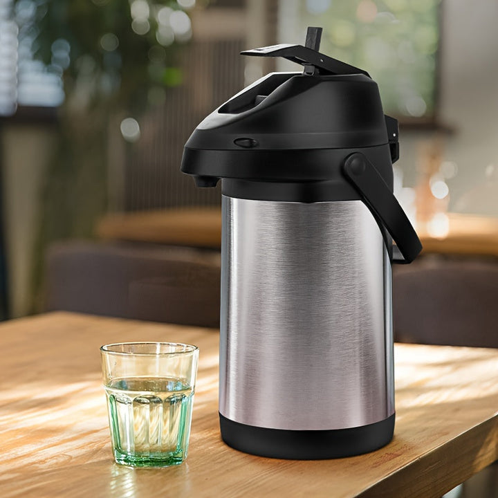 Hervidor Aislado de Acero Inoxidable de 3L - Presione para Verter, Gran Capacidad para Bebidas Calientes y Frías, Perfecto para el Hogar, la Oficina y el Uso en el Coche