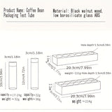 Juego de 6/12 Contenedores Multifuncionales, Frascos de Vidrio con Tapas ABS y Bases de Nogal para Café, Semillas, Miel, Especias y Aceites Esenciales - Incluye Soporte Decorativo, Ideal para Cafeterías y Cocina